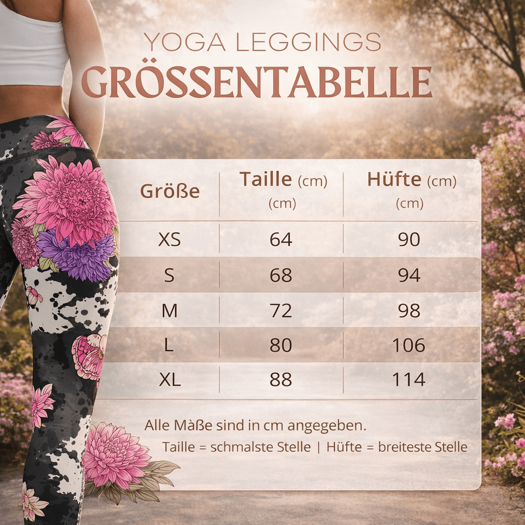 Boho Yoga - Leggings „Midnight Blossom“ – High Waist - YogaStylz