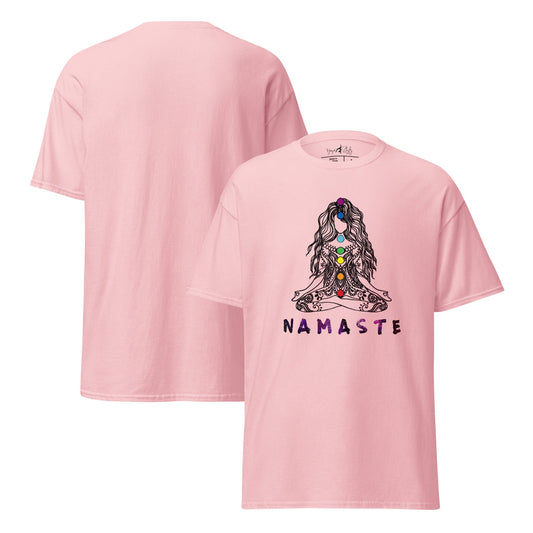 Chakra Namaste T-Shirt – Boho Yoga Shirt – Spirituelles Unisex T-Shirt aus 100 % Baumwolle - Klassisches Unisex T-Shirt - YogaStylz