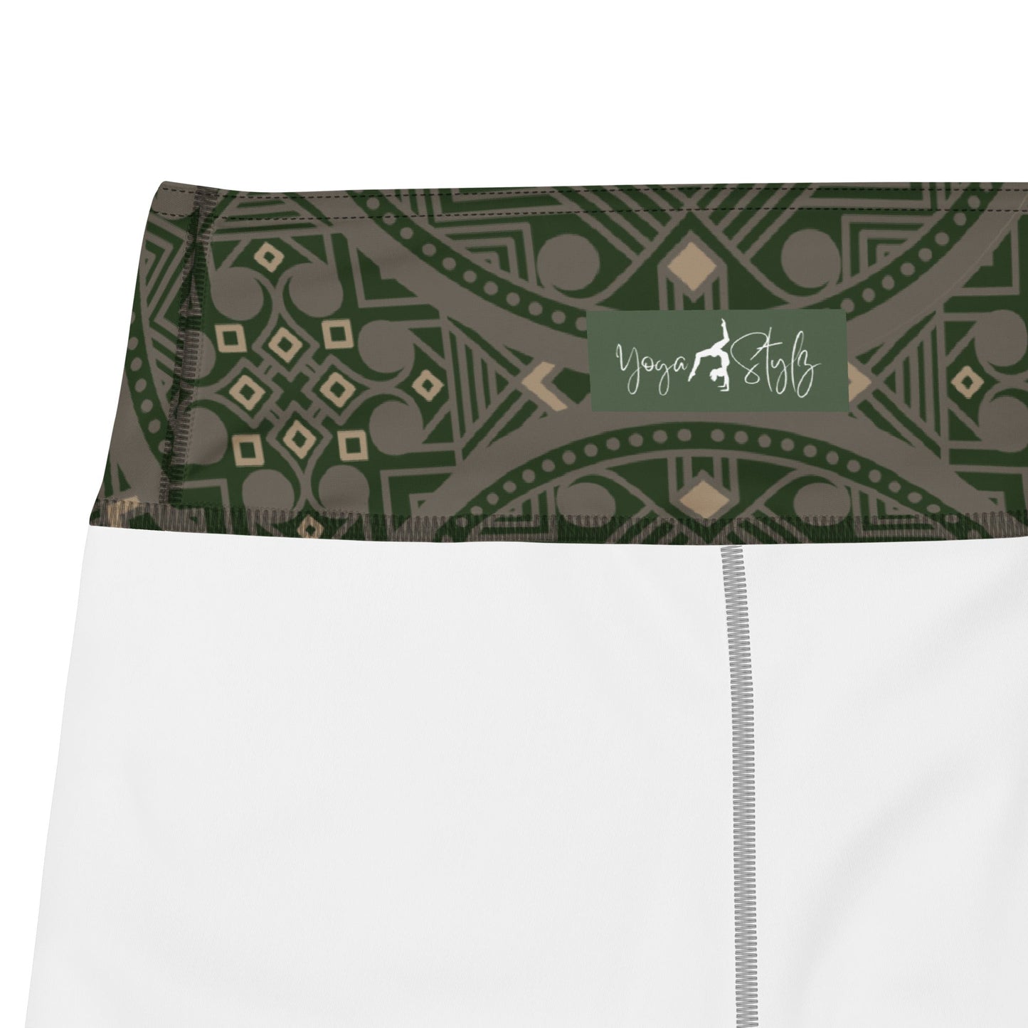 Geo - Spirit Yoga - Leggings in Olivgrün – Stärke trifft Stil - YogaStylz