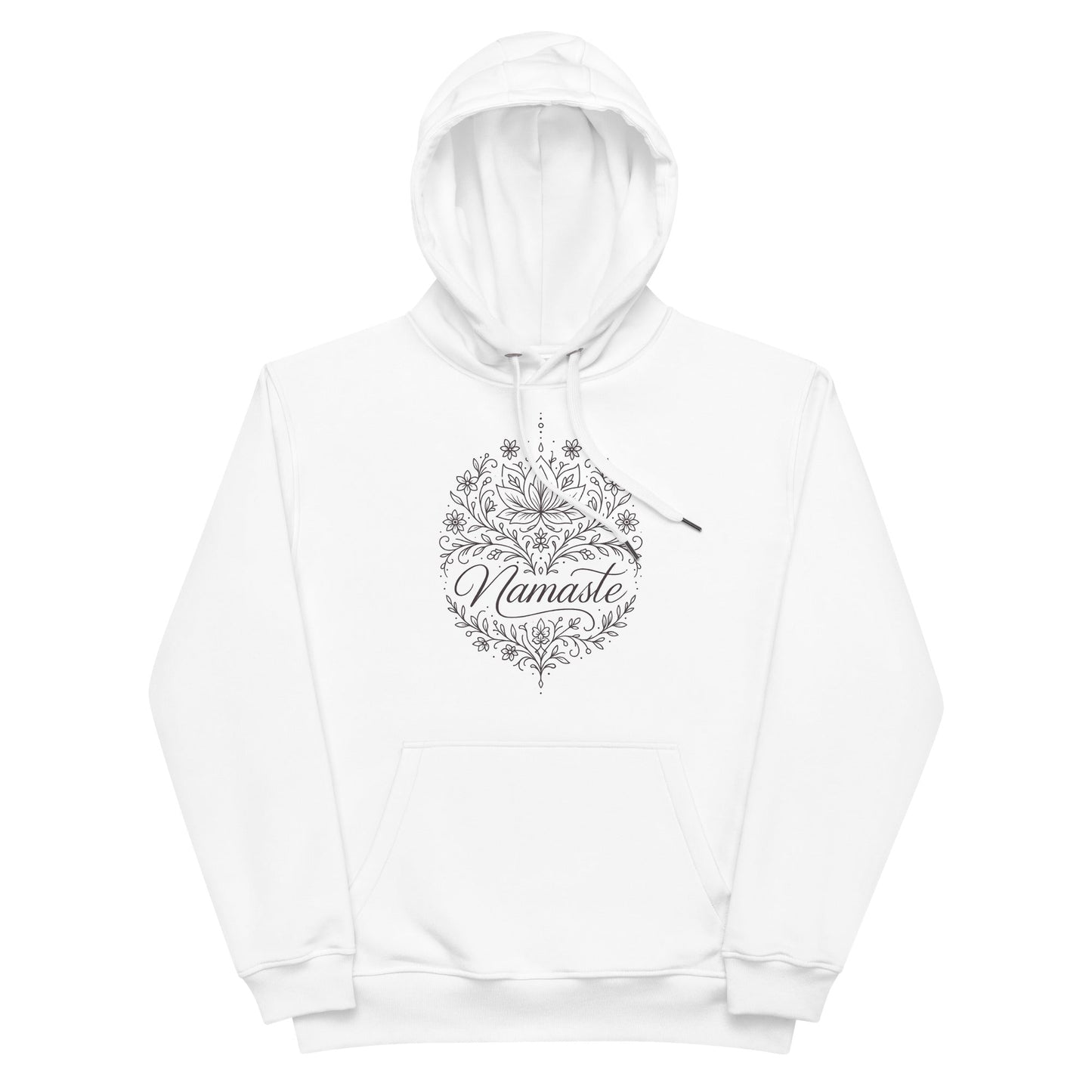 Hochwertiger Öko Kapuzenpullover – Namaste Boho Hoodie –Spirituell & Achtsamkeit – Nachhaltiger Kapuzenpullover – Bio & Recycelt - YogaStylz