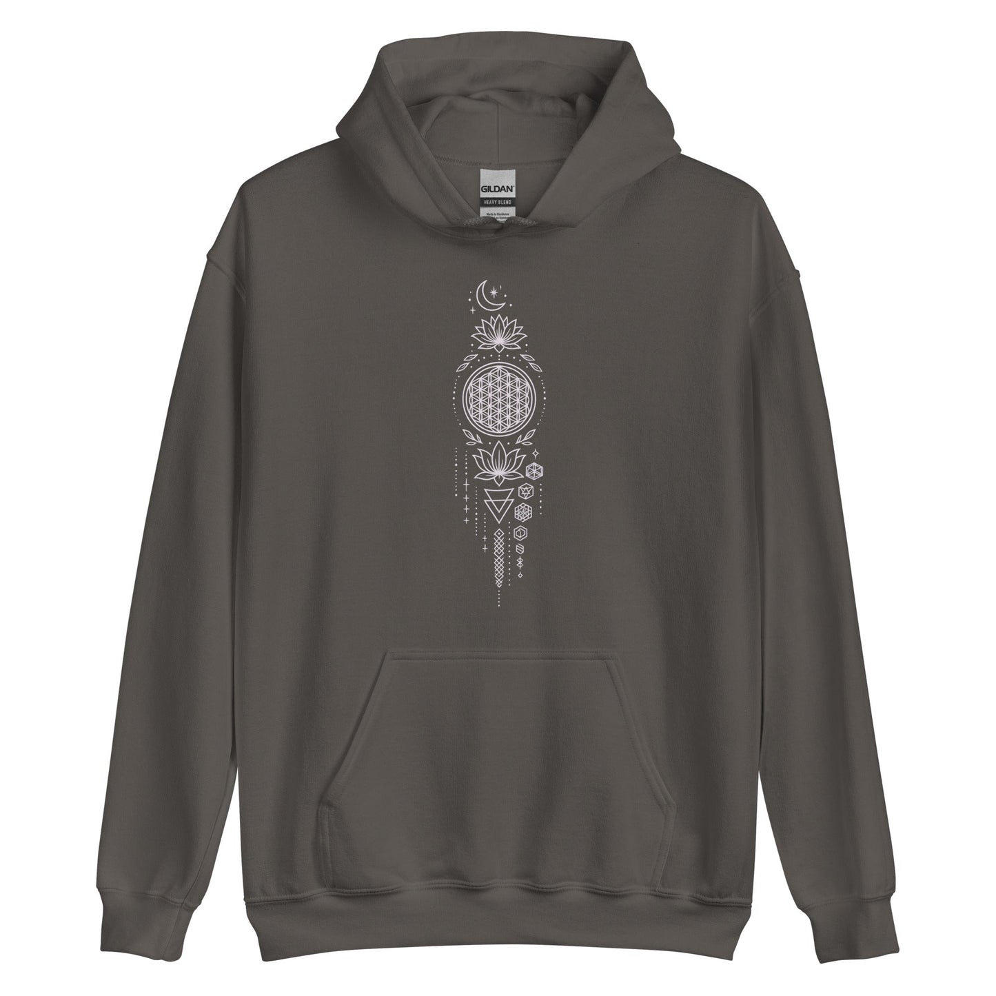 Spiritueller Hoodie mit Geometrie & Lotus – Boho Kapuzenpullover – Unisex – Achtsamkeit & Energie – Mandala Design - Unisex - Kapuzenpullover - YogaStylz