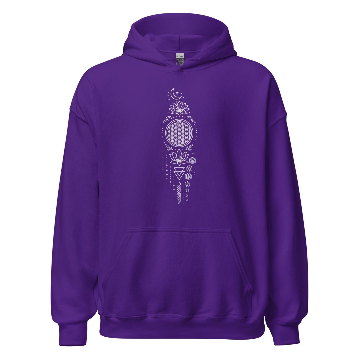Spiritueller Hoodie mit Geometrie & Lotus – Boho Kapuzenpullover – Unisex – Achtsamkeit & Energie – Mandala Design - Unisex - Kapuzenpullover - YogaStylz