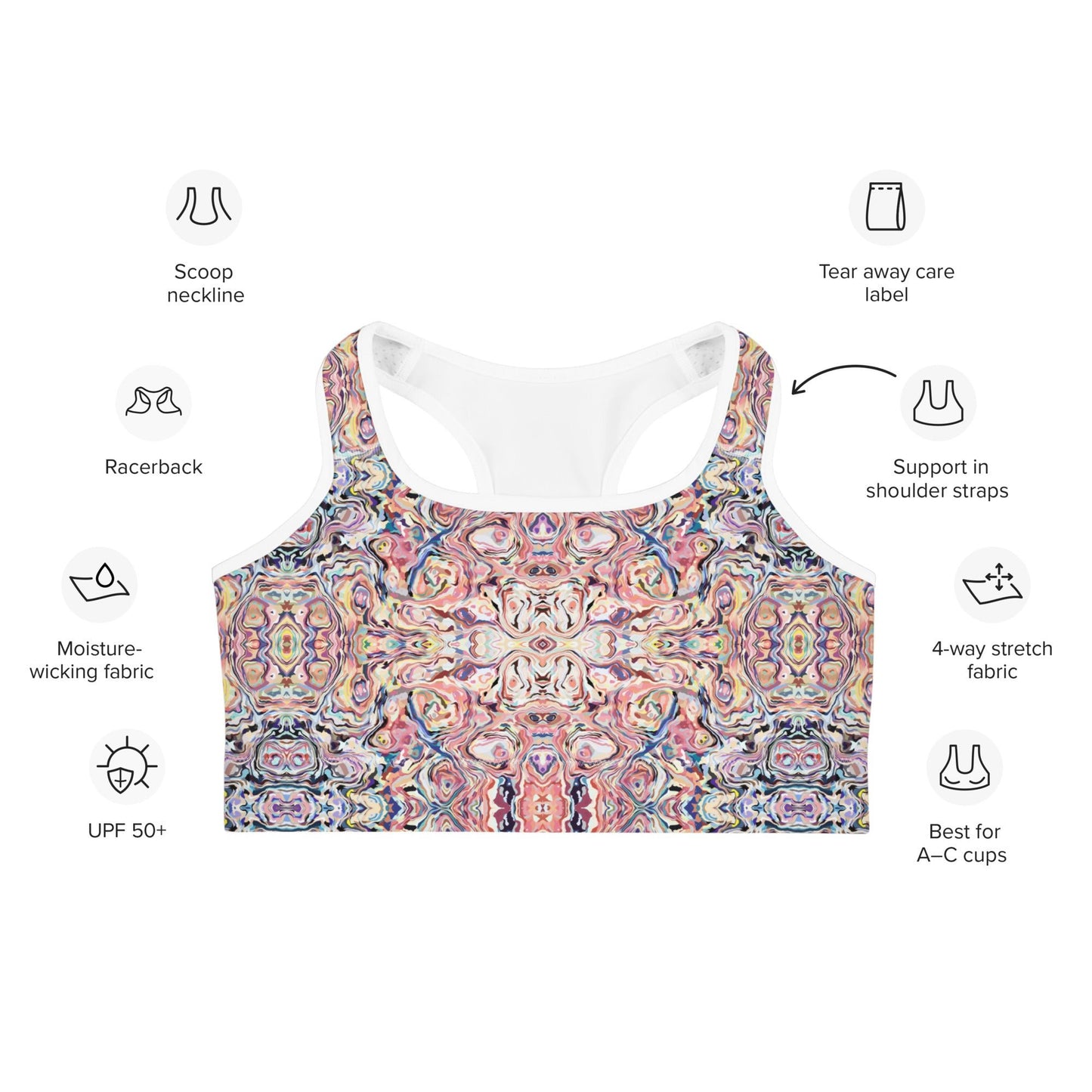 Sport - BH Bunt mit Boho - Muster - YogaStylz