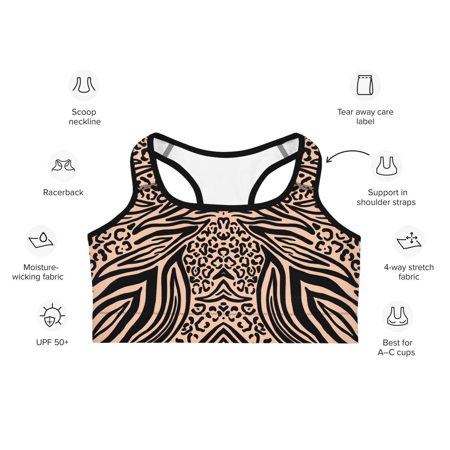 Sport - BH im Leo - Zebra - Look - YogaStylz