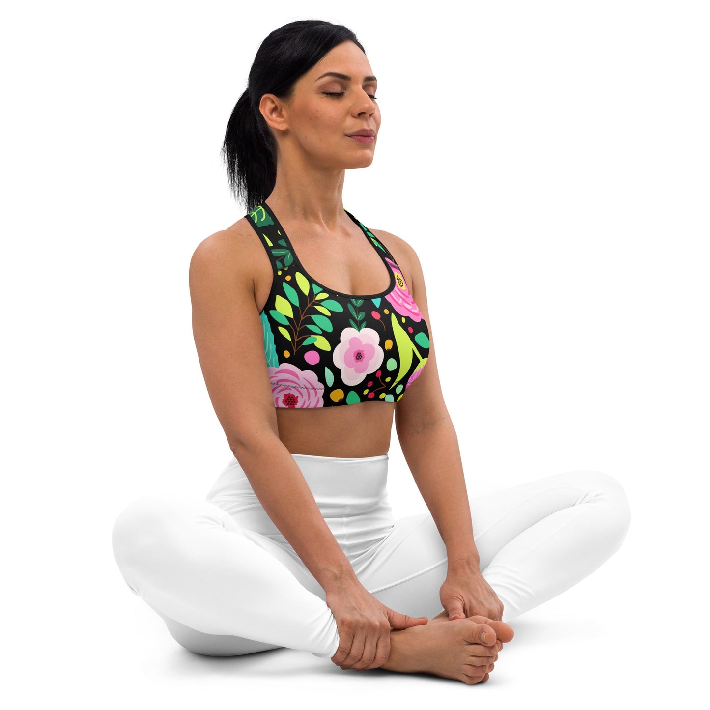 Sport - BH in buntem floralem Muster - YogaStylz
