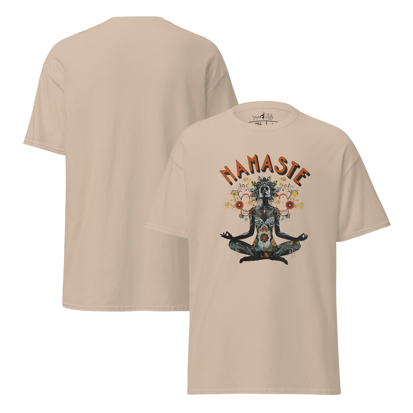 T-Shirt meditierende Frau – Achtsamkeit & Yoga Shirt – Spirituelles Unisex Shirt aus Baumwolle - Klassisches Unisex T-Shirt - YogaStylz