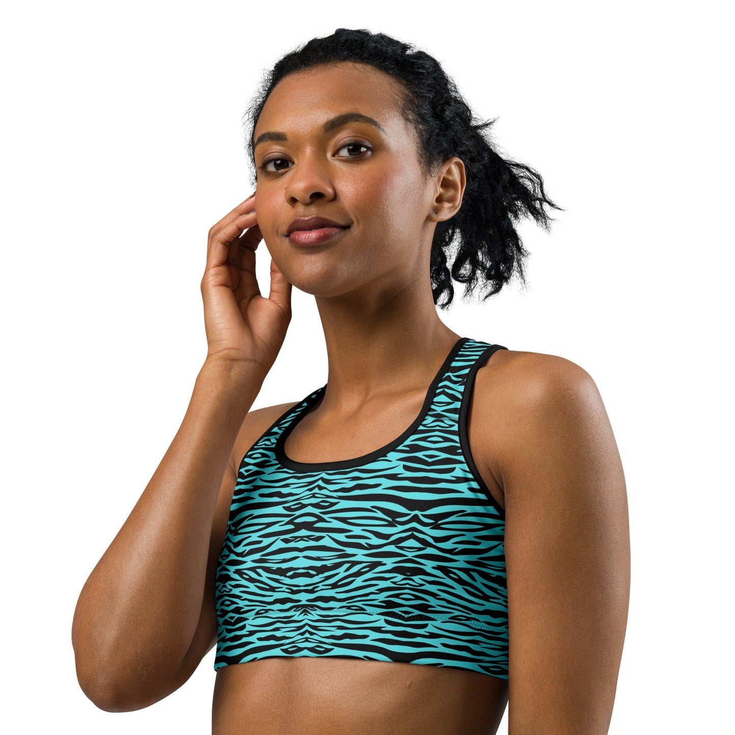 Türkisblau getigerter Sport - BH - YogaStylz