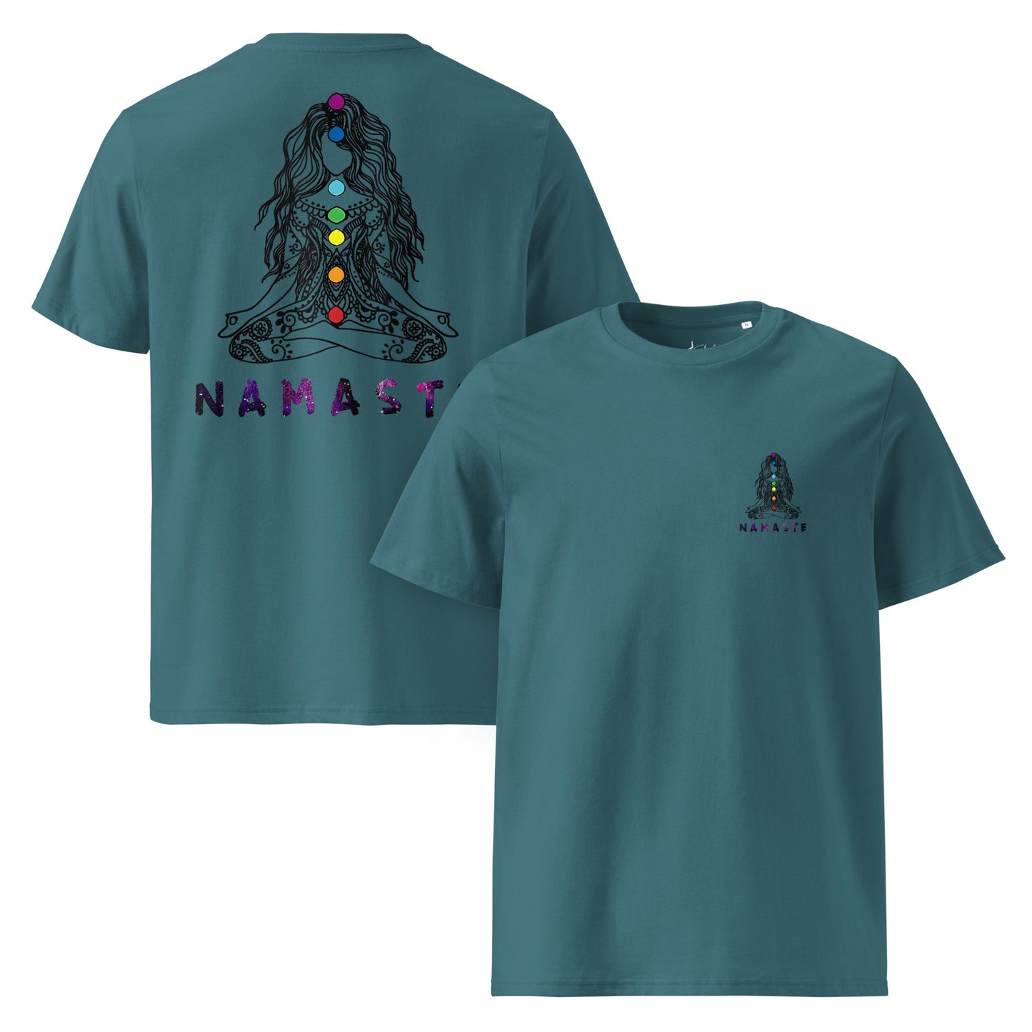 Unisex - Bio - Baumwoll - T-Shirt Chakra Namaste Boho Yoga - YogaStylz