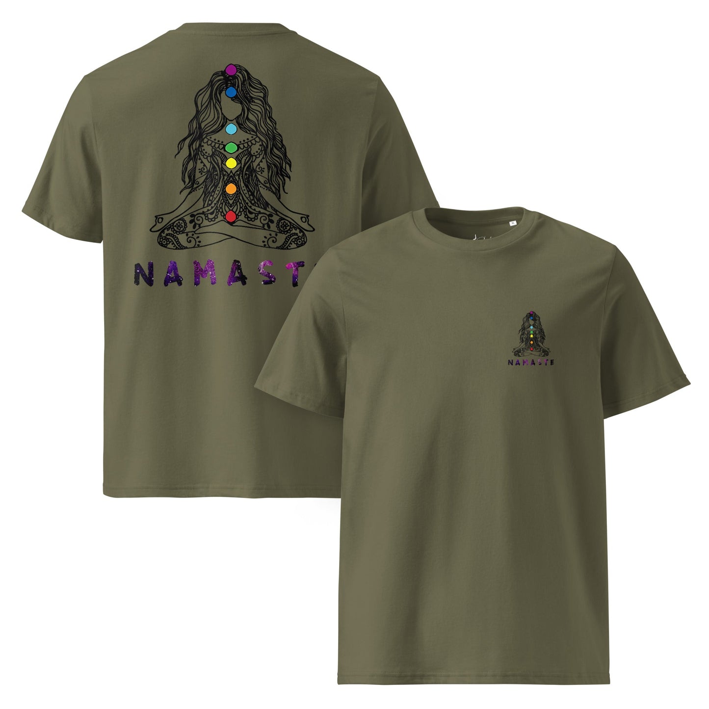 Unisex - Bio - Baumwoll - T-Shirt Chakra Namaste Boho Yoga - YogaStylz