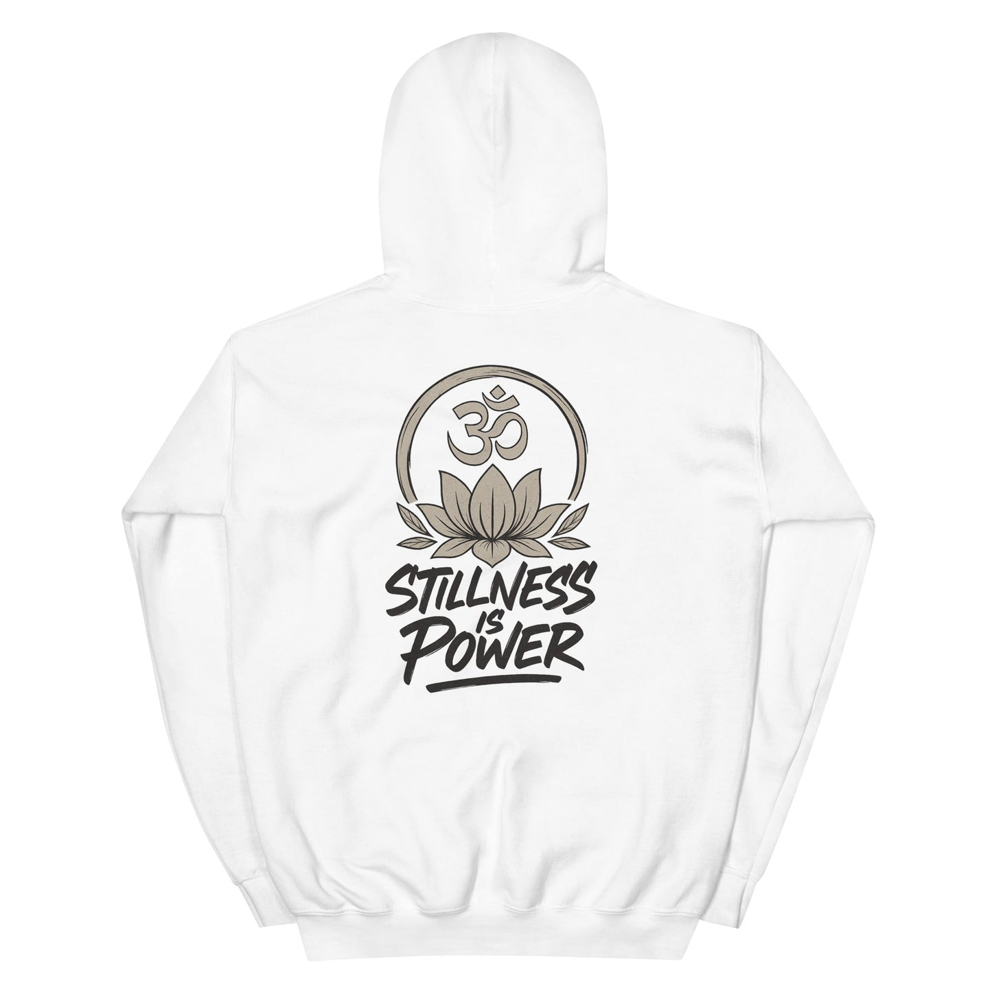 Yoga Hoodie Om Lotus – Stillness is Power – Spiritueller Boho Kapuzenpullover – Unisex – Achtsamkeit Streetwear - Unisex - Kapuzenpullover - YogaStylz