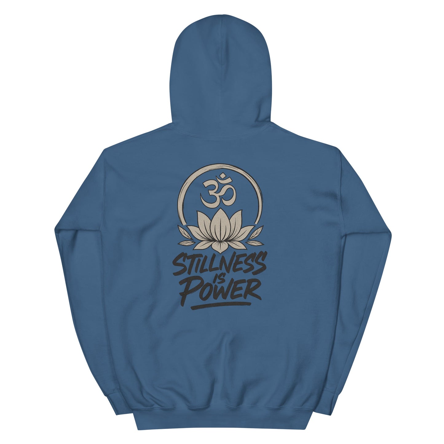 Yoga Hoodie Om Lotus – Stillness is Power – Spiritueller Boho Kapuzenpullover – Unisex – Achtsamkeit Streetwear - Unisex - Kapuzenpullover - YogaStylz