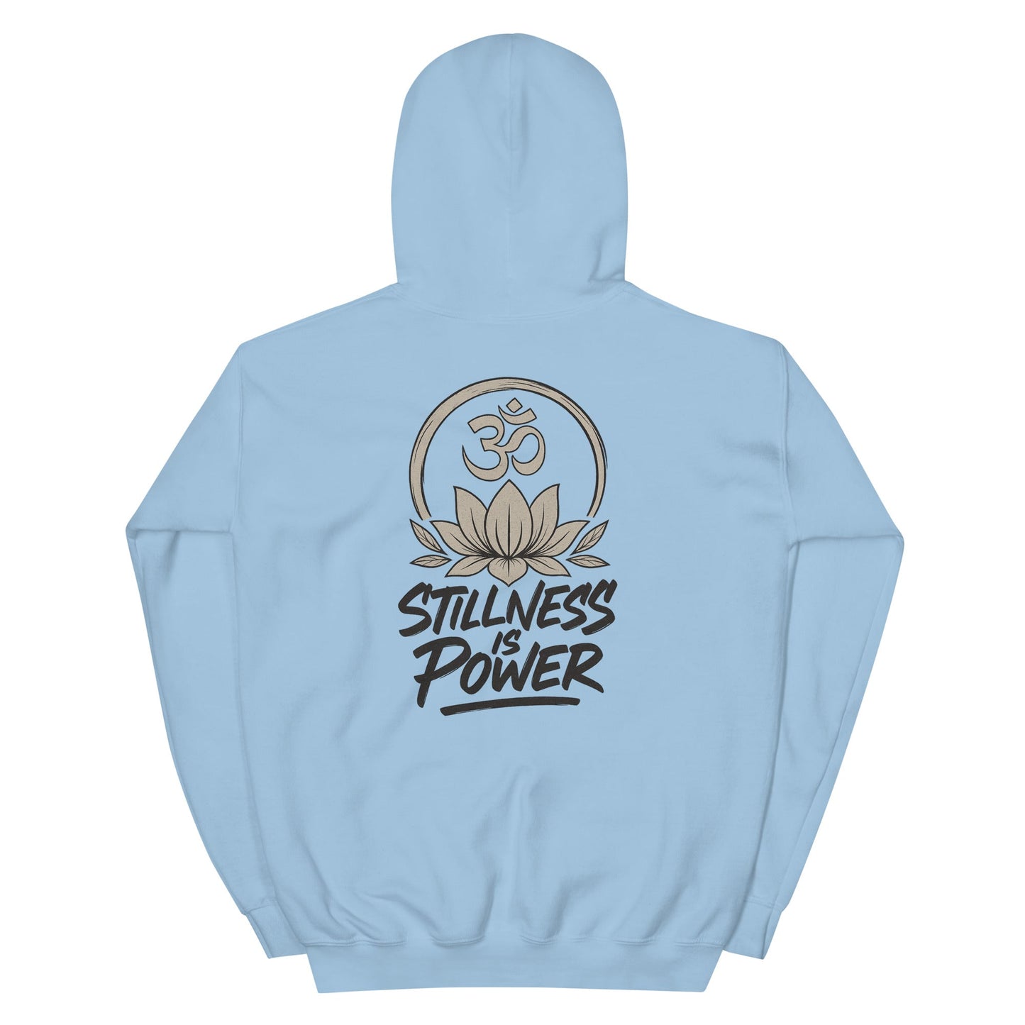 Yoga Hoodie Om Lotus – Stillness is Power – Spiritueller Boho Kapuzenpullover – Unisex – Achtsamkeit Streetwear - Unisex - Kapuzenpullover - YogaStylz