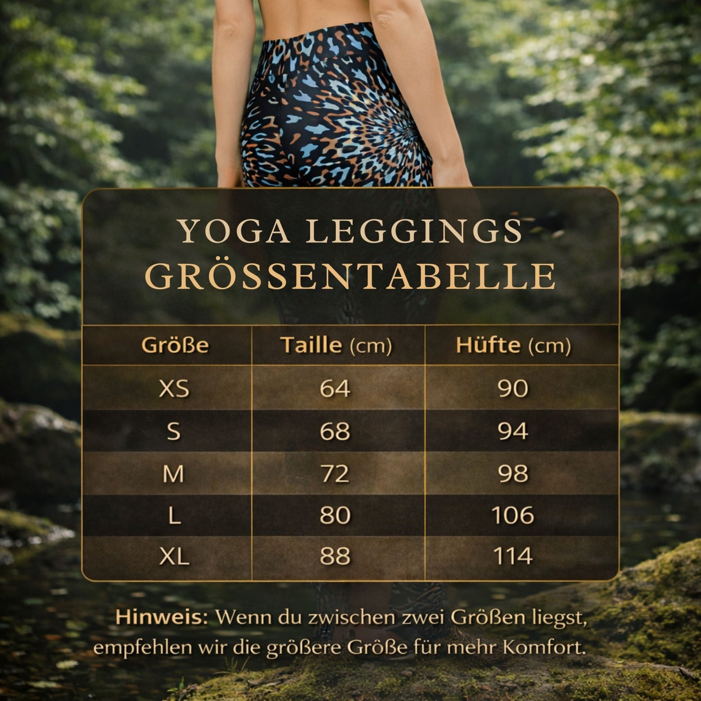 Yoga Leggings Schwarz Blau – Abstrakt, hoher Bund, 4 - Wege - Stretch - YogaStylz