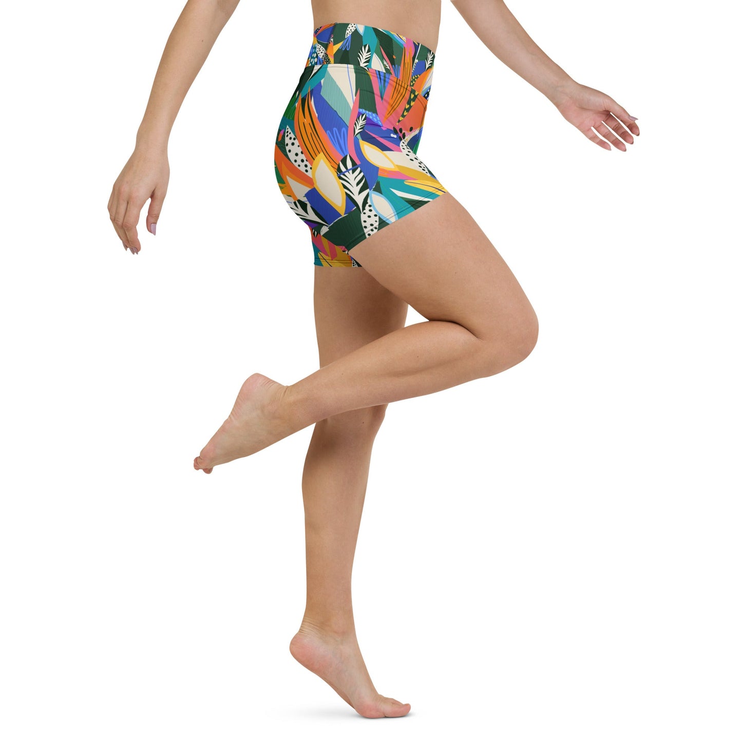 Yoga - Shorts Abstraktes Blumenmuster - YogaStylz