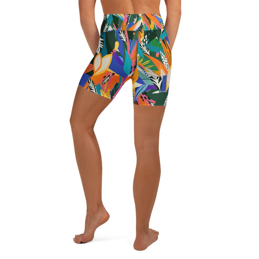 Yoga - Shorts Abstraktes Blumenmuster - YogaStylz