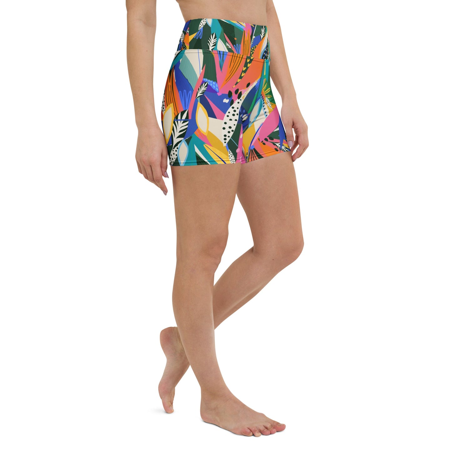 Yoga - Shorts Abstraktes Blumenmuster - YogaStylz
