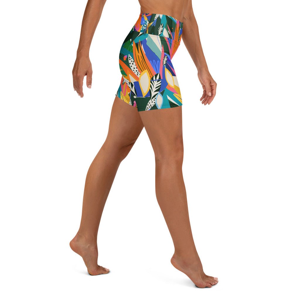 Yoga - Shorts Abstraktes Blumenmuster - YogaStylz