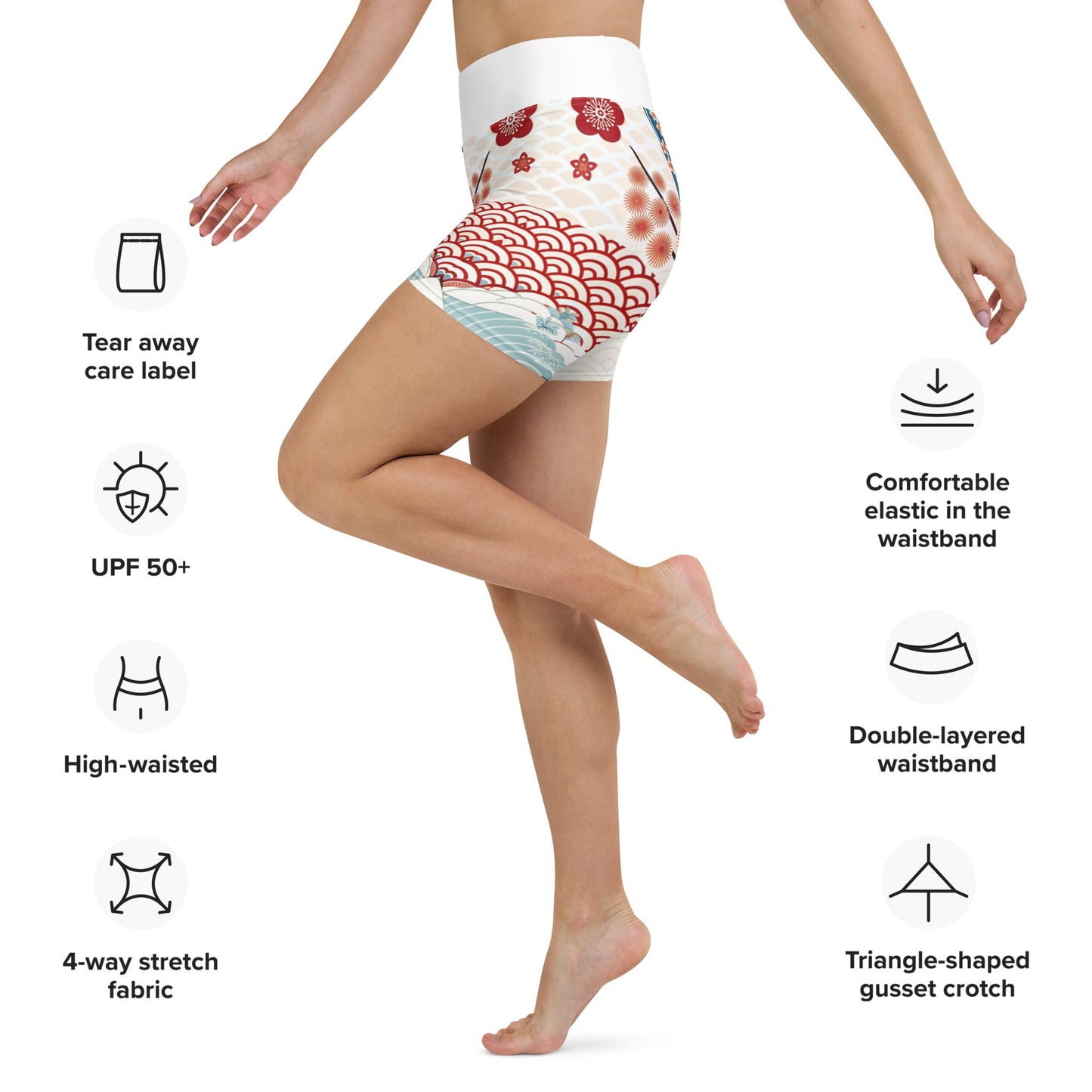 Yoga - Shorts mit abstraktem Muster - YogaStylz