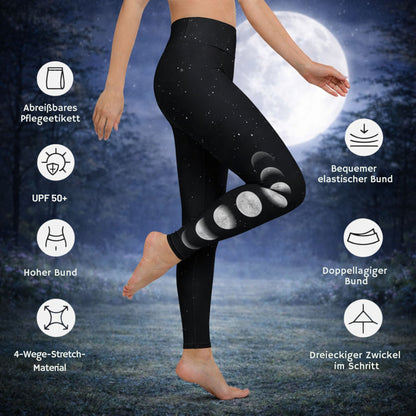 Yoga leggings with moon phases on the sides