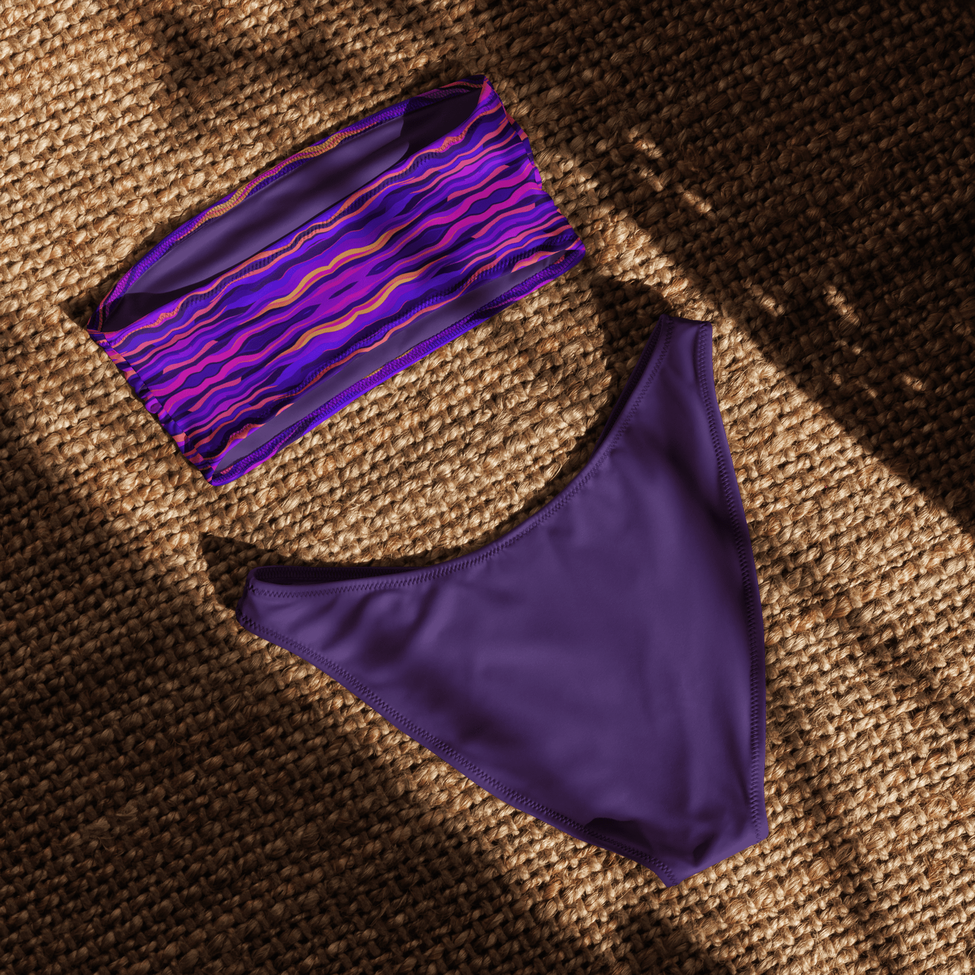 Bandeau - Bikini „Purple Sunset“ – clean, bequem & ein echter Hingucker - YogaStylz