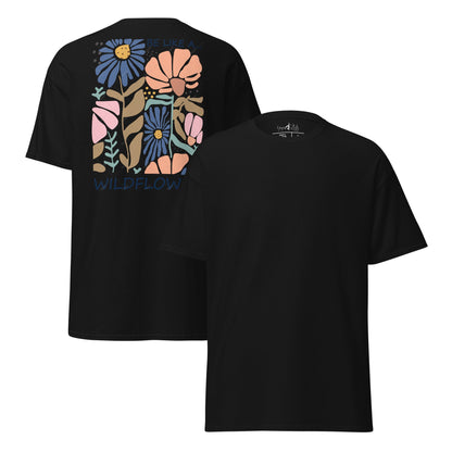 Be like a wildflower – T-Shirt mit Rückendruck – Unisex Baumwoll - Shirt – Boho Natur Statement - Klassisches Unisex T-Shirt - YogaStylz