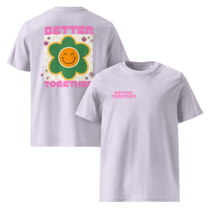 Better Together T-Shirt, Bio Unisex T-Shirt, Blumen Shirt mit Spruch - YogaStylz