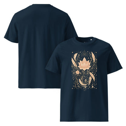Bio T-Shirt mit Lotus & Ornamenten – Spirituelles Boho Unisex Shirt – Achtsamkeit & Yoga Design - Unisex - Bio - Baumwoll - T-Shirt - YogaStylz