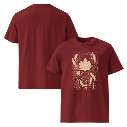 Bio T-Shirt mit Lotus & Ornamenten – Spirituelles Boho Unisex Shirt – Achtsamkeit & Yoga Design - Unisex - Bio - Baumwoll - T-Shirt - YogaStylz