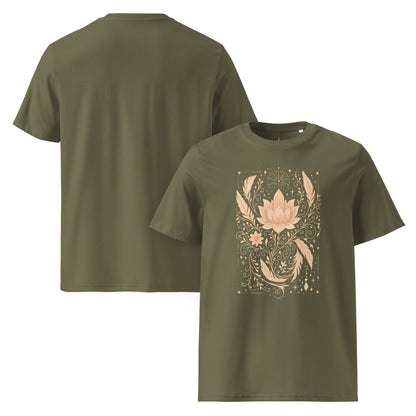 Bio T-Shirt mit Lotus & Ornamenten – Spirituelles Boho Unisex Shirt – Achtsamkeit & Yoga Design - Unisex - Bio - Baumwoll - T-Shirt - YogaStylz