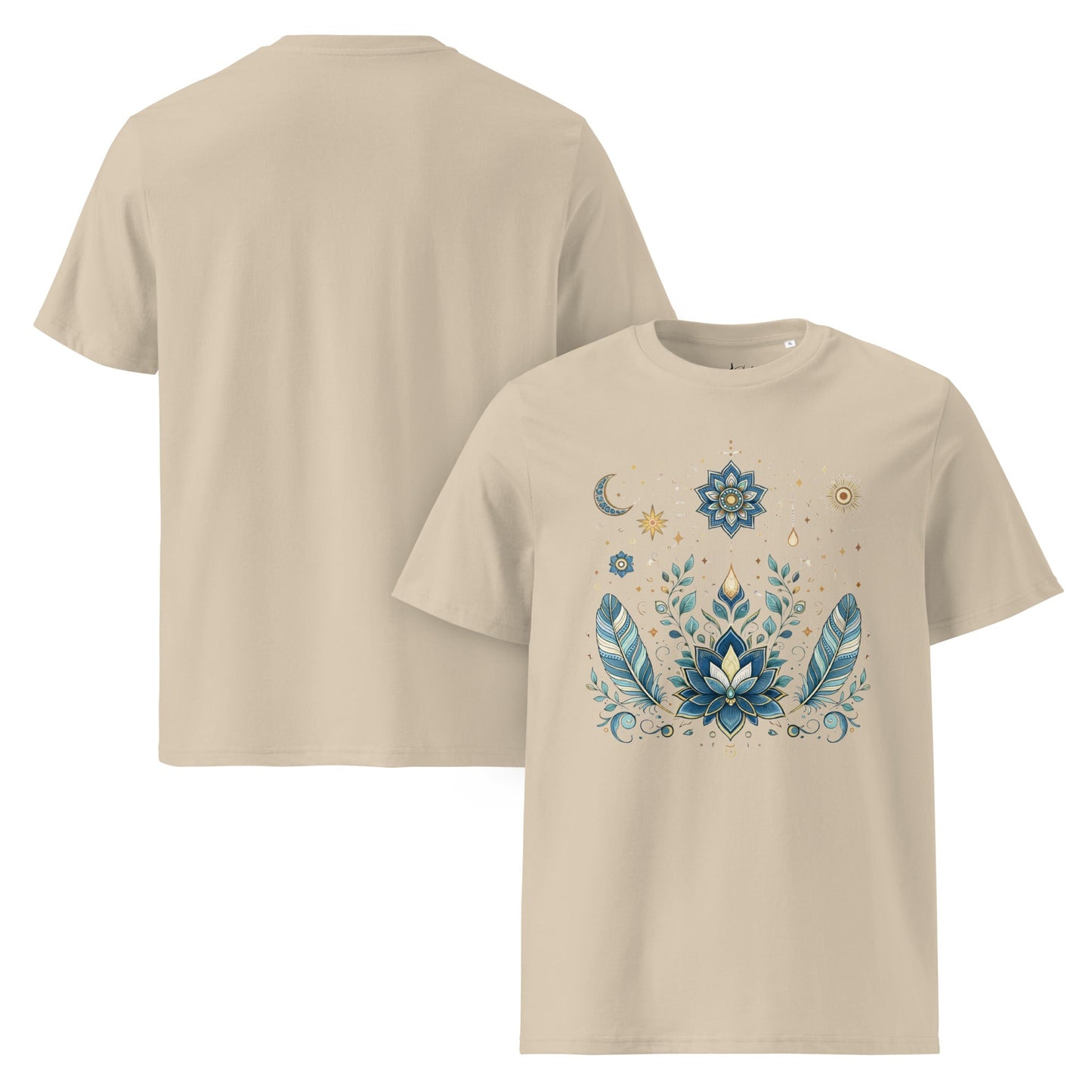 Boho Blumen T-Shirt | Spiritual Lotus Shirt | Unisex Bio Baumwolle - YogaStylz
