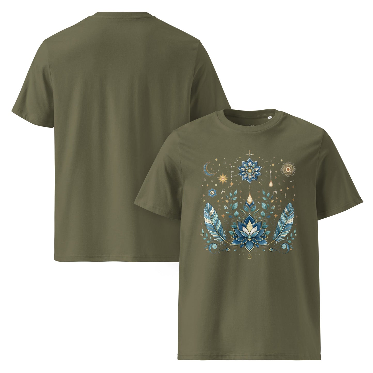 Boho Blumen T-Shirt | Spiritual Lotus Shirt | Unisex Bio Baumwolle - YogaStylz