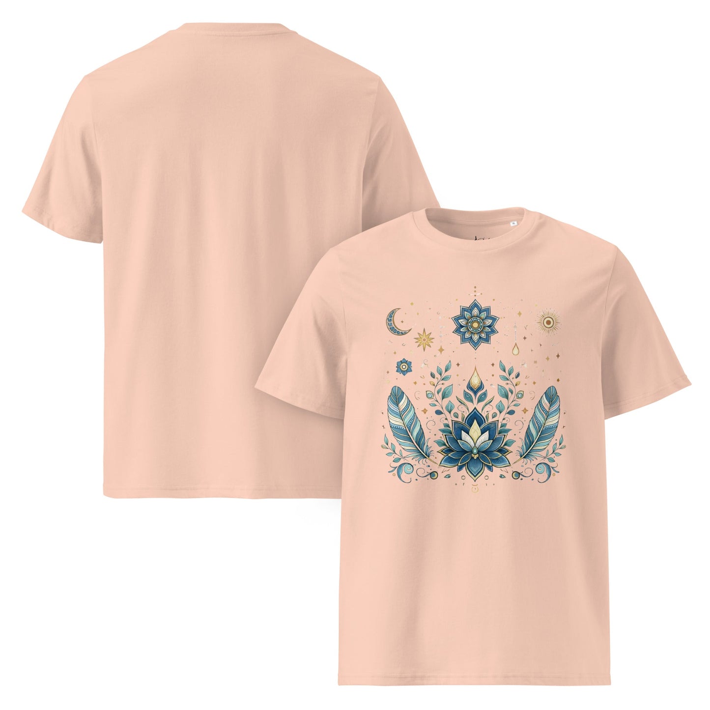 Boho Blumen T-Shirt | Spiritual Lotus Shirt | Unisex Bio Baumwolle - YogaStylz