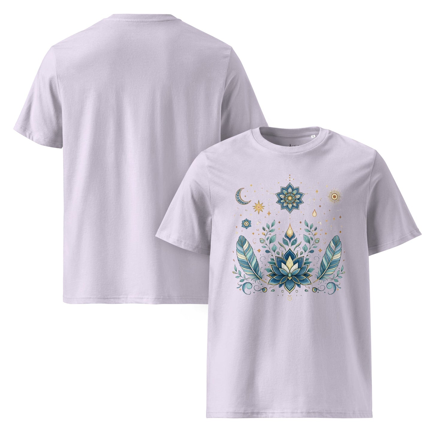 Boho Blumen T-Shirt | Spiritual Lotus Shirt | Unisex Bio Baumwolle - YogaStylz