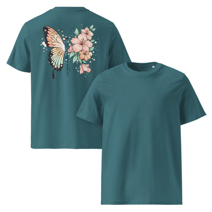 Butterfly Flower T-Shirt Damen | Bio Baumwolle Shirt - YogaStylz