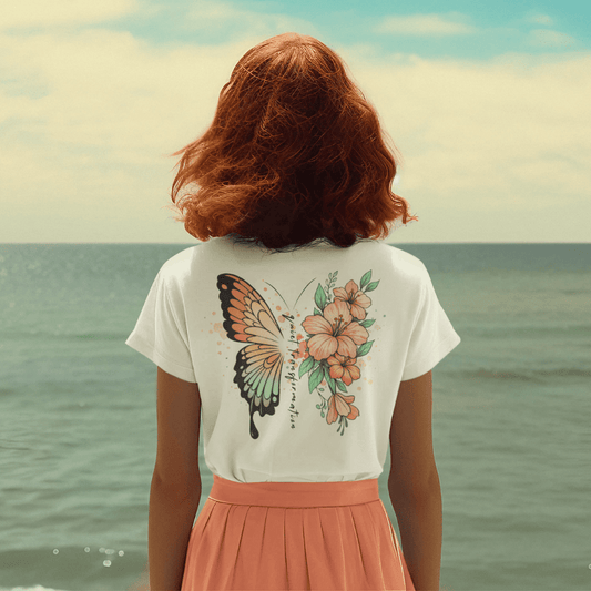 Butterfly Flower T-Shirt Damen | Bio Baumwolle Shirt - YogaStylz