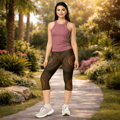 Capri - Leggings – Boho Mandala - Design - YogaStylz