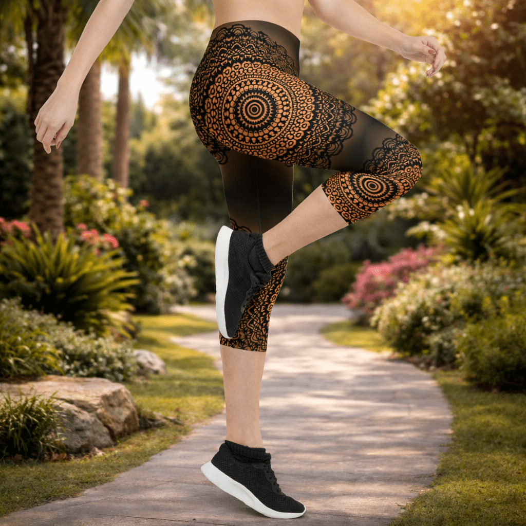 Capri - Leggings – Boho Mandala - Design - YogaStylz