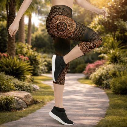 Capri - Leggings – Boho Mandala - Design - YogaStylz