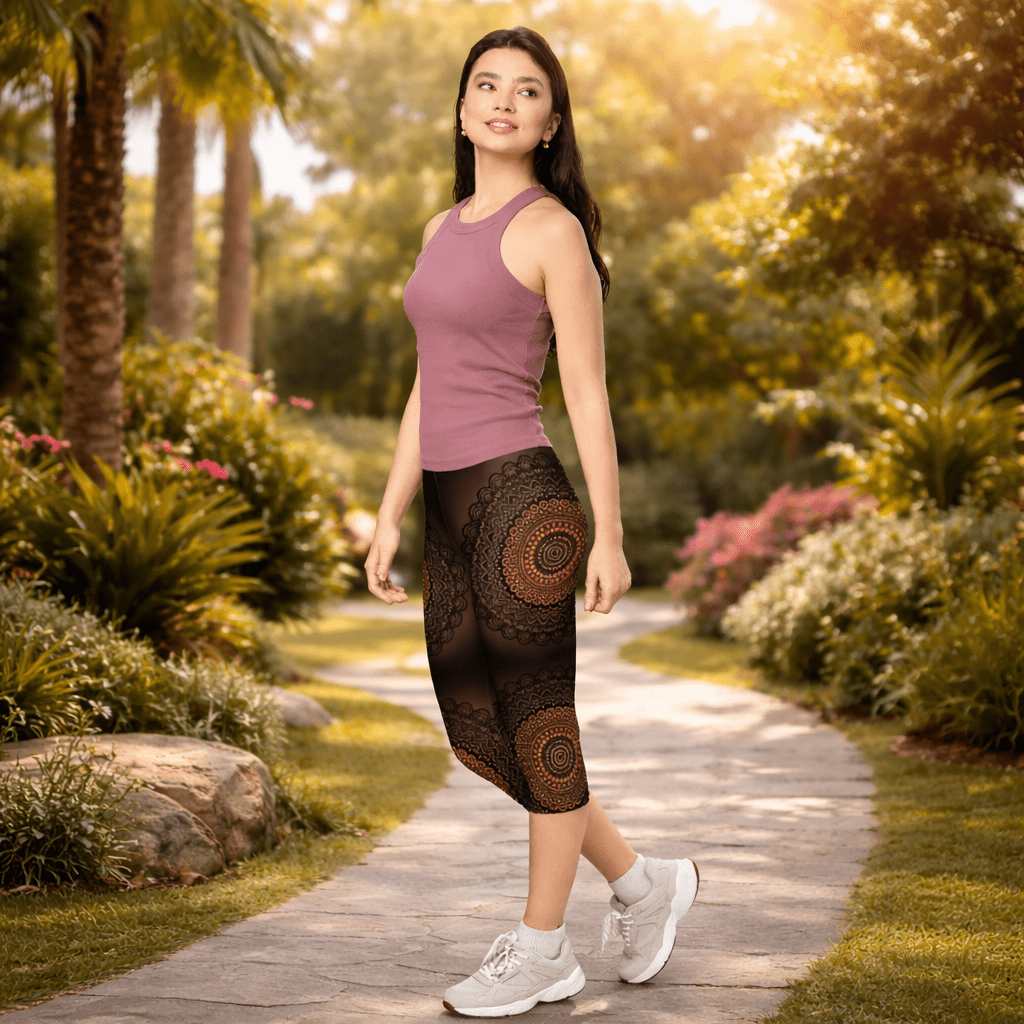 Capri - Leggings – Boho Mandala - Design - YogaStylz