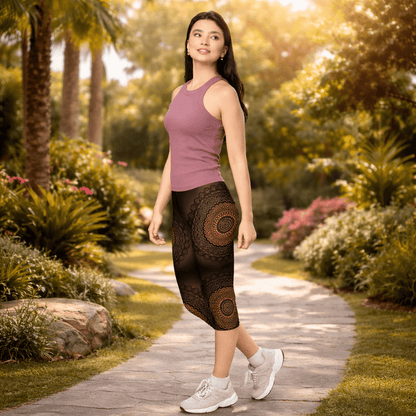 Capri - Leggings – Boho Mandala - Design - YogaStylz