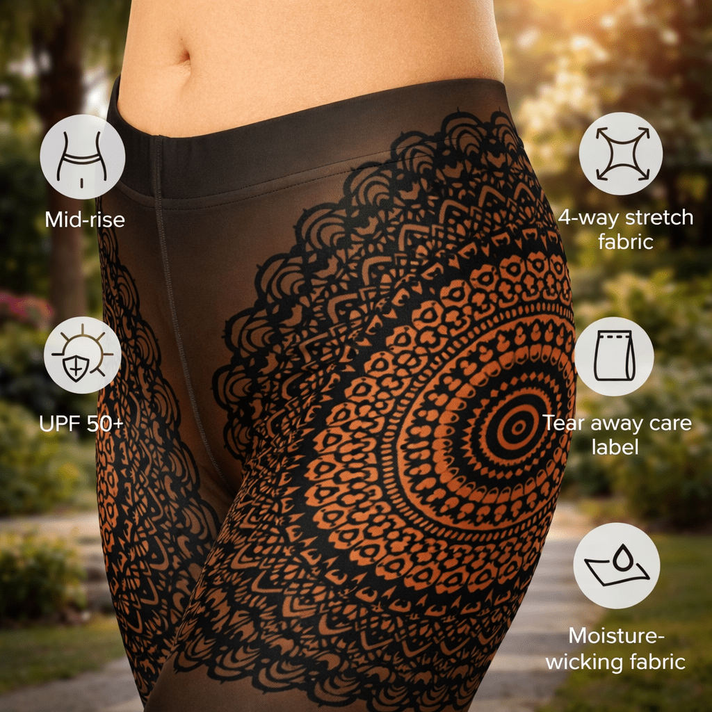 Capri - Leggings – Boho Mandala - Design - YogaStylz