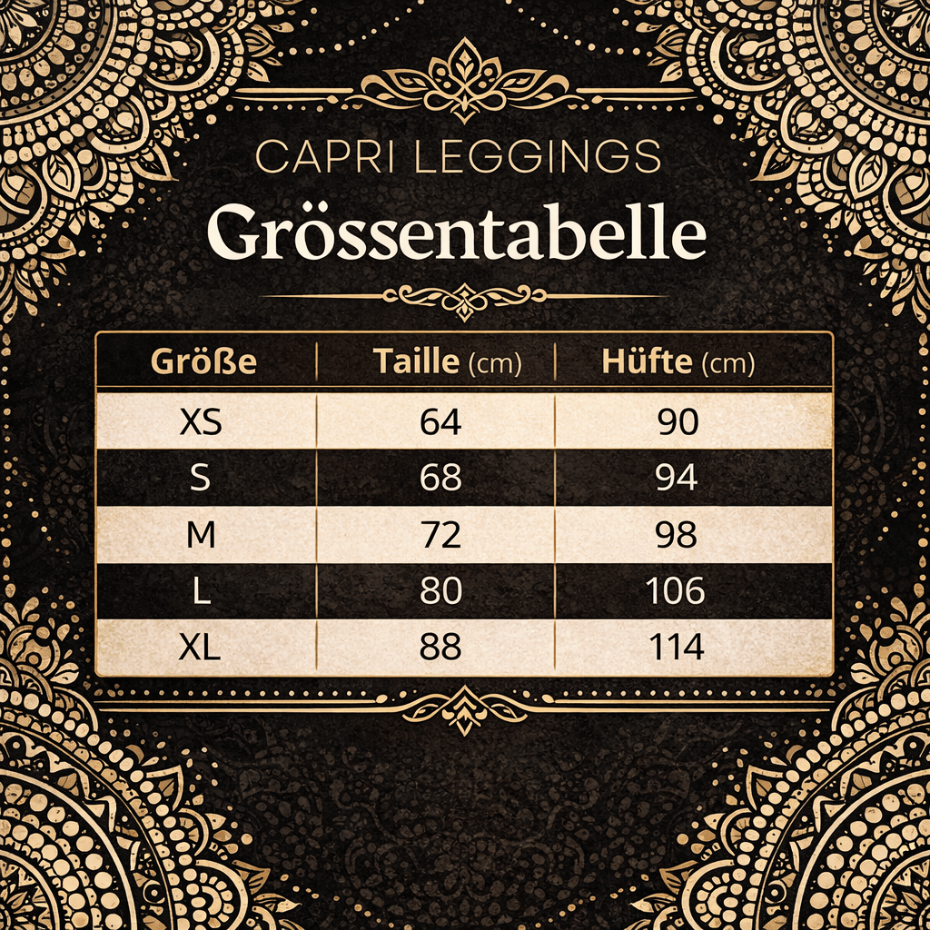 Capri - Leggings – Mandala - Design in Schwarz & Weiß - YogaStylz