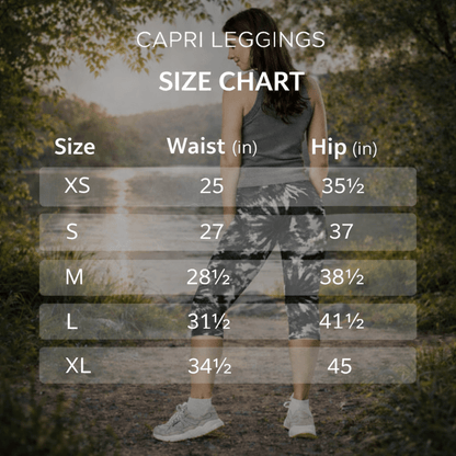 Capri - Leggings – Schwarz - Weiß Tie - Dye - Design - YogaStylz