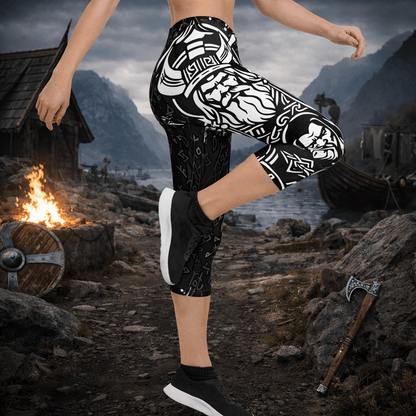 Capri - Leggings –Viking - Krieger - Motiv & Runen - YogaStylz