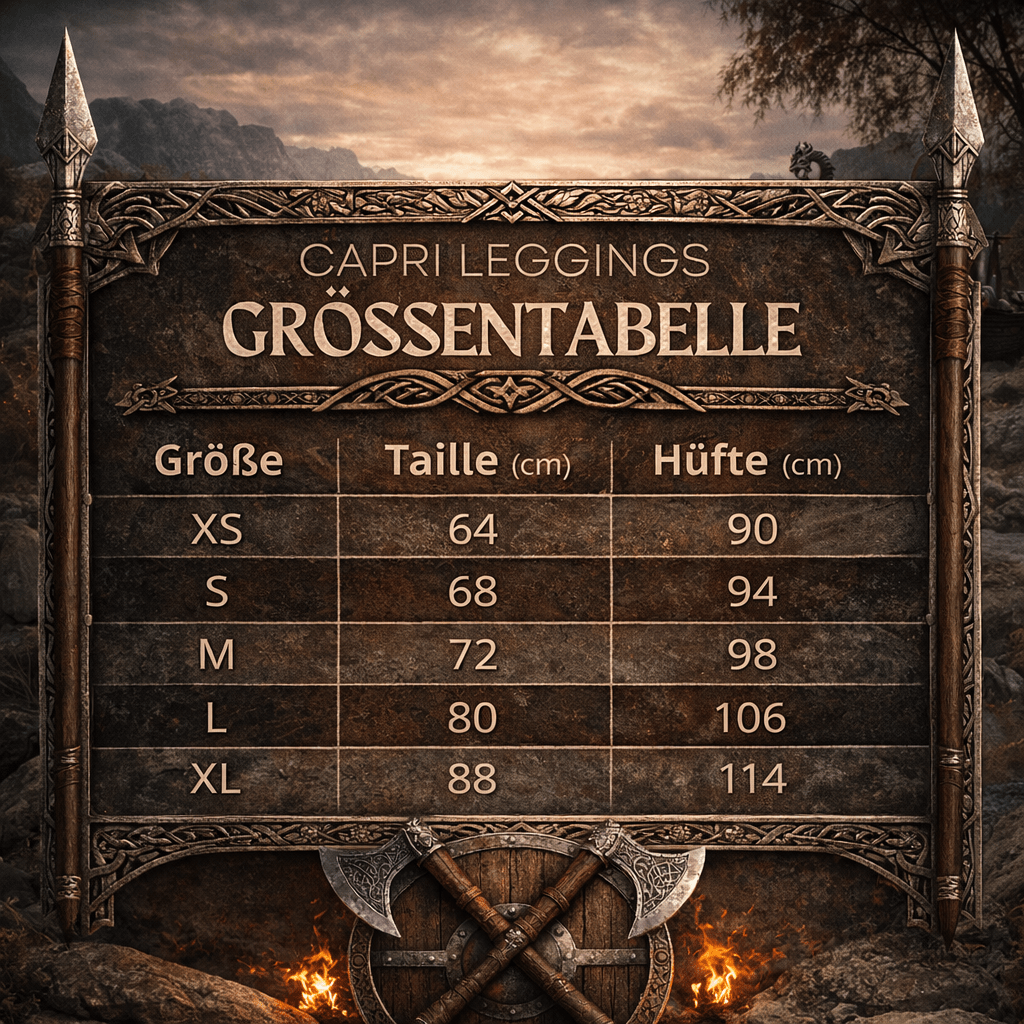 Capri - Leggings –Viking - Krieger - Motiv & Runen - YogaStylz