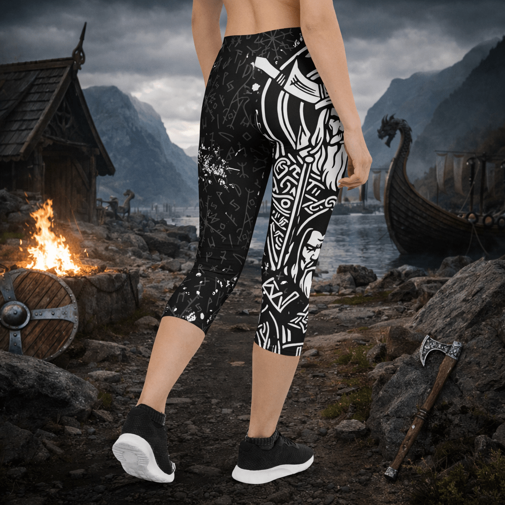 Capri - Leggings –Viking - Krieger - Motiv & Runen - YogaStylz