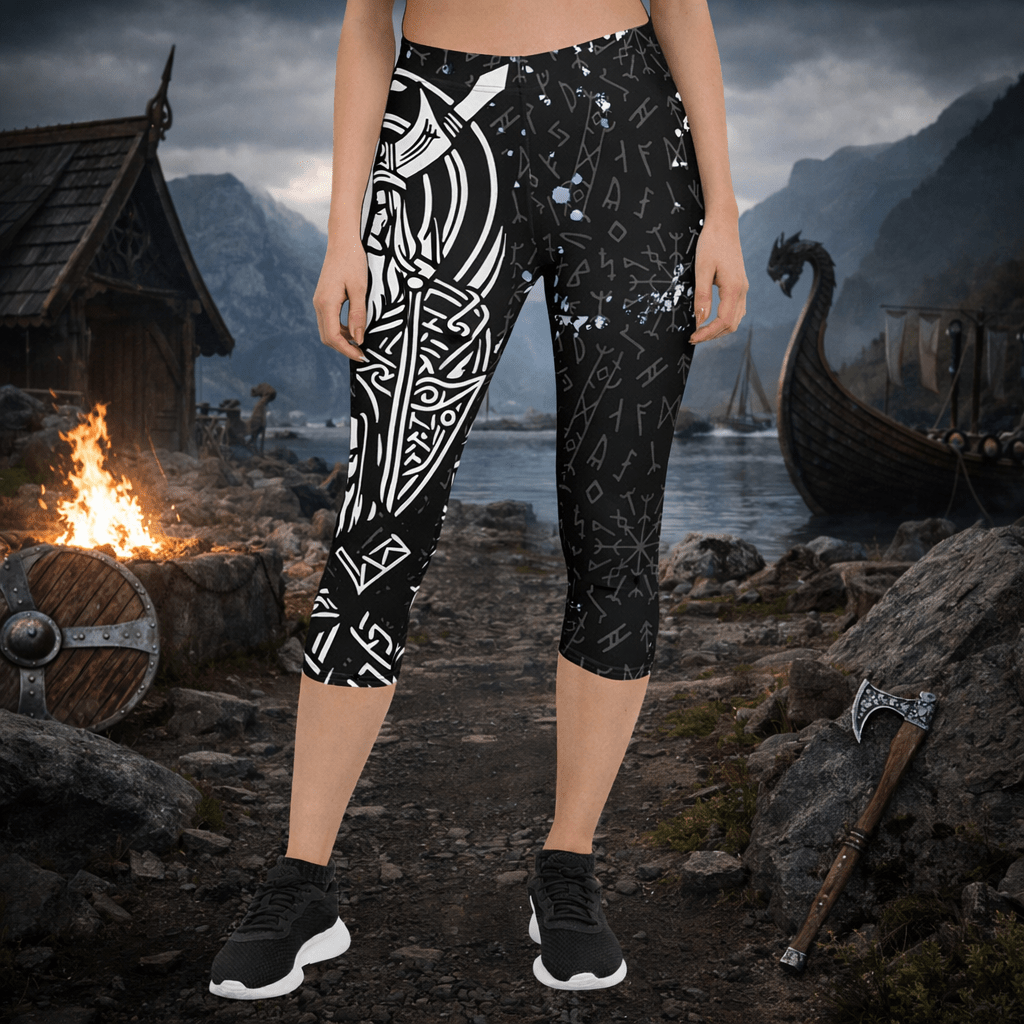 Capri - Leggings –Viking - Krieger - Motiv & Runen - YogaStylz