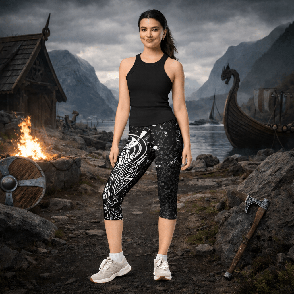 Capri - Leggings –Viking - Krieger - Motiv & Runen - YogaStylz