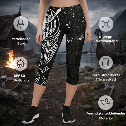 Capri - Leggings –Viking - Krieger - Motiv & Runen - YogaStylz