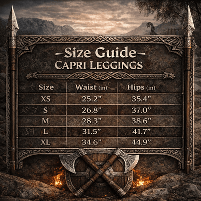 Capri - Leggings –Viking - Krieger - Motiv & Runen - YogaStylz